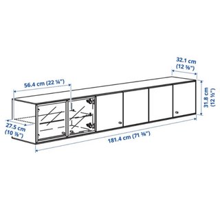 Mueble TV Boastad Ikea Negro/Madera
