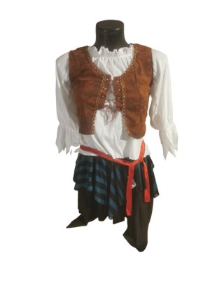 Vestito da pirata bambina Corsaro nero carnevale