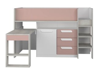 Cama alta con escritorio y almacenaje
