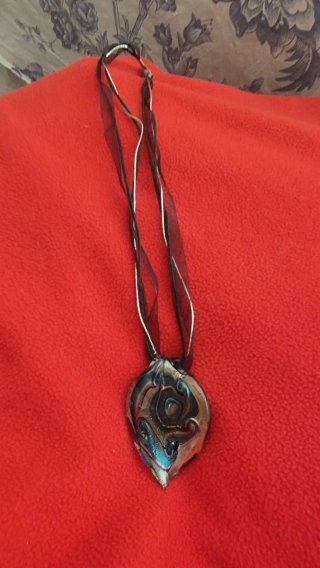 Colgante Cristal Murano Beige y Gris