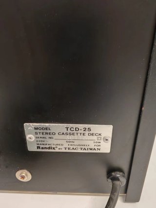 Pletina Cassette Vintage Audiologic TCD-25 Randix