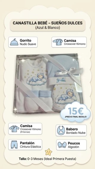 Canastilla bebé Sueños Dulces 0-3 meses