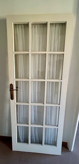 Puerta blanca con cristales (80x200)cm
