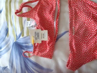 Bikini niña rojo estampado