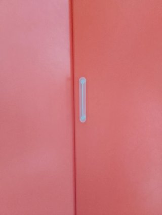 Armario Rinconera Madera Naranja y Blanco