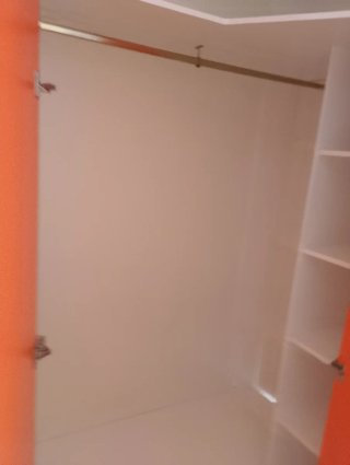 Armario Rinconera Madera Naranja y Blanco
