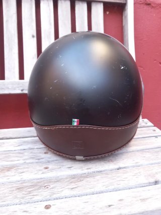Casco Jet Marrón y Negro