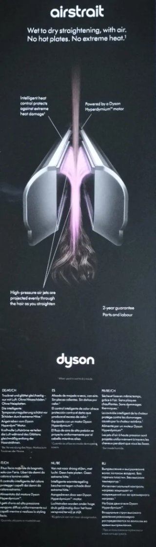 Piastra per capelli Dyson Airstrait Rosa e Viola