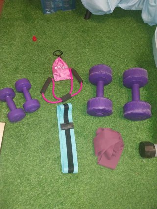 Juego de pesas y cintas elásticas fitness
