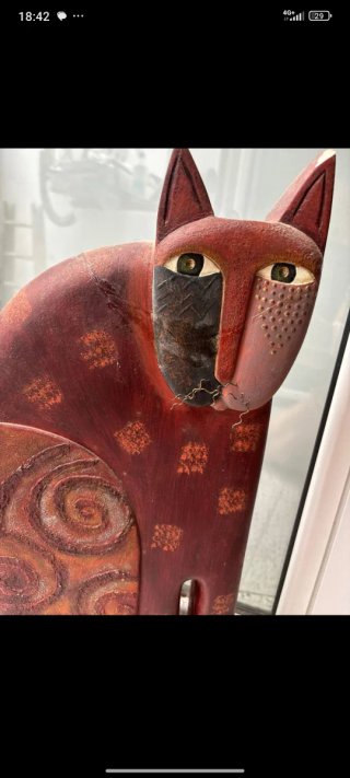 Figura Gato Madera Laurel Burch