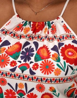 Top Verano Estampado Flores Talla Grande Mujer