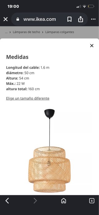 Lámpara de techo bambú Ikea