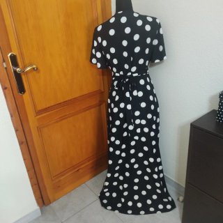 Vestido largo verde oliva