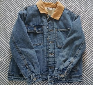 Chaqueta de invierno vaquera con cuello de pana y