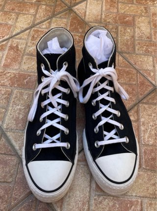 Converse plataforma negras y blancas