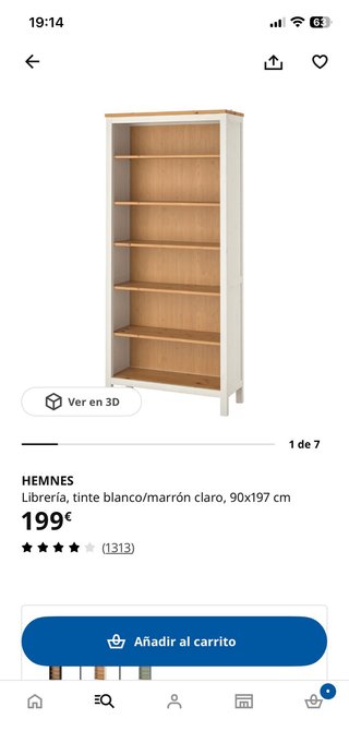 Librería IKEA HEMNES Madera Blanca
