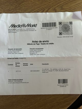 TV TCL Negra modelo 55P655