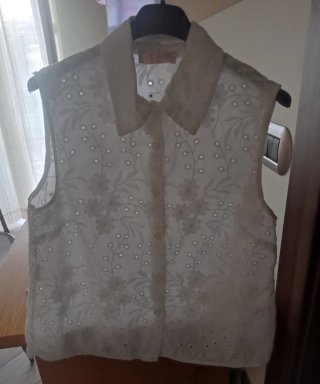 Camicia donna bianca smanicata