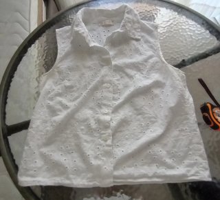 Camicia donna bianca smanicata