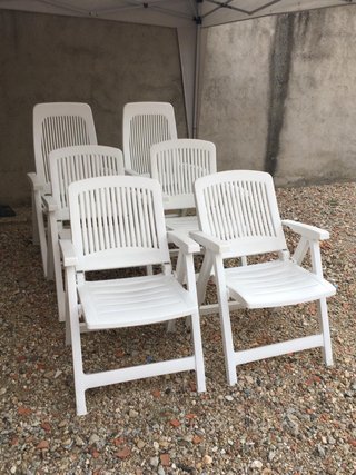 Conjunto 2 sillones y 4 sillas reclinables de pvc