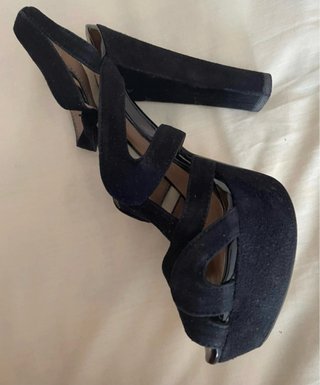 Sandalias Zara Tacón Plataforma Negras