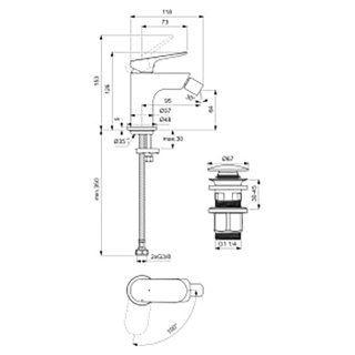 Grifo bidé Ideal Standard Lyneth cromo