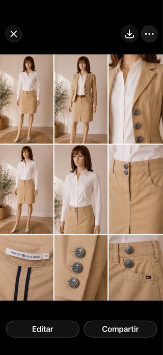 Traje chaqueta beige y blanco tommy hilfiger