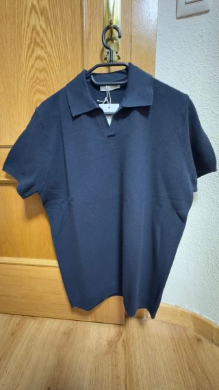 2 Camisetas Zara cuello polo M beige y azul