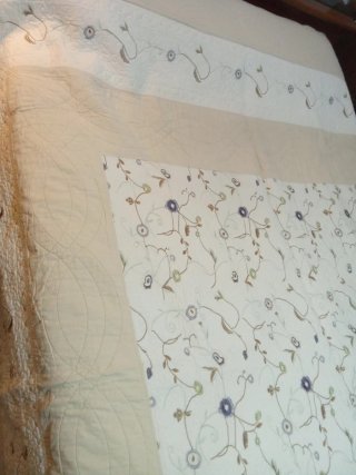 Colcha algodón beige/blanco 2,50x2,45