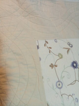 Colcha algodón beige/blanco 2,50x2,45