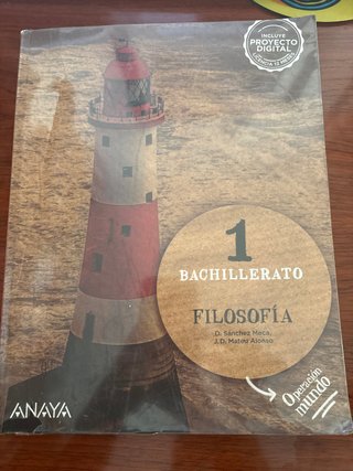 Libro Filosofía 1 Bachillerato anaya
