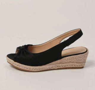 Sandalias cuña baja negras