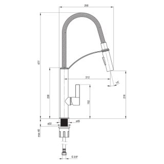 Grifo fregadero Deante Velvet negro flexible