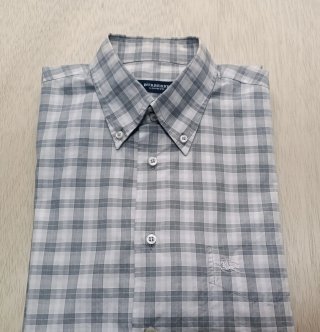 Camisa Burberry cuadros gris rosa hombre