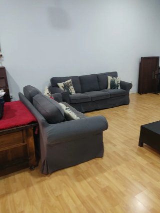 Conjunto Sofá 3+2 Plazas Gris