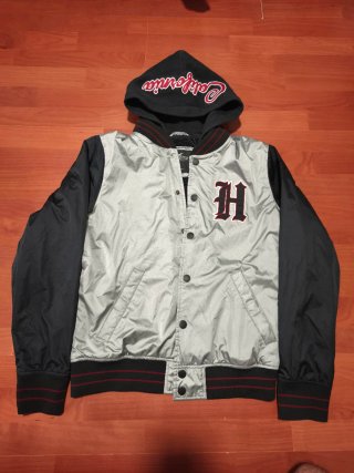 Chaqueta Hollister Negra y Plateada