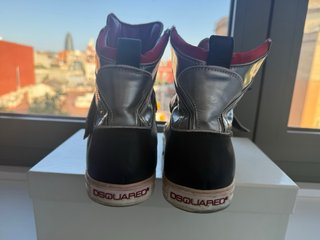 Dsquared2 Zapatillas Piel T.41 Negras/Metalizadas
