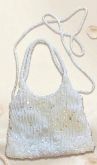 Bolso de fiesta Menbur blanco con pedrería