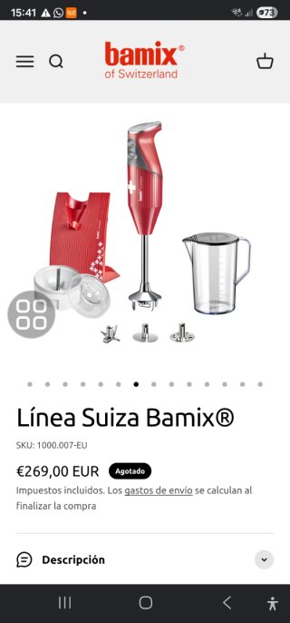 Batidora Bamix Swissline Roja