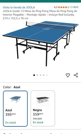 Mesa Ping Pong JOOLA Inside 13 Azul