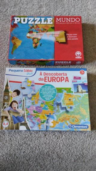 Lote 2 Puzzles Mundo e Europa Clementoni