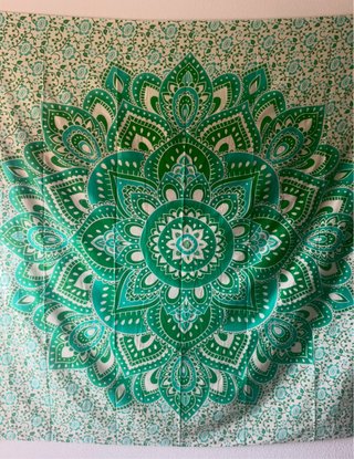 Tapiz Mandala Verde 210 x 240 cm