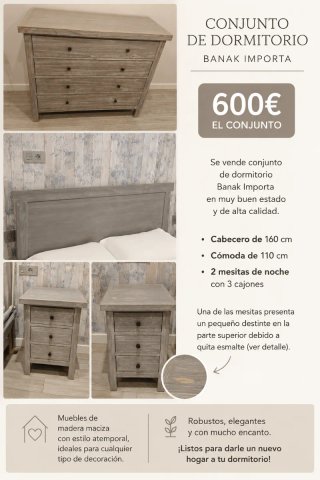 Conjunto dormitorio Banak Importa madera