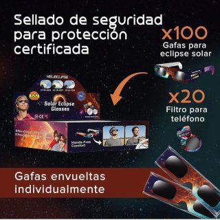100 Gafas Eclipse Solar Homologadas - A Estrenar