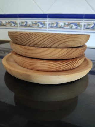 Set de 4 platos de madera para tapas