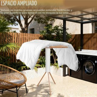 Tendedero Plegable Madera y Plástico
