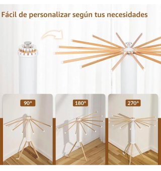 Tendedero Plegable Madera y Plástico