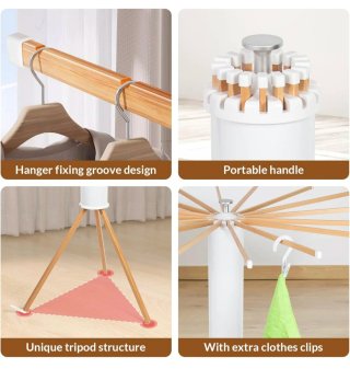 Tendedero Plegable Madera y Plástico