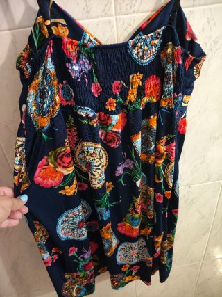 Vestido azul estampado tirantes verano