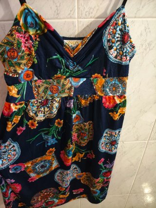 Vestido azul estampado tirantes verano